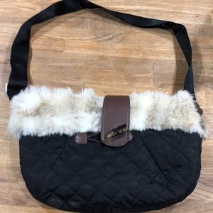 Winter Faux Fur Trim Purse